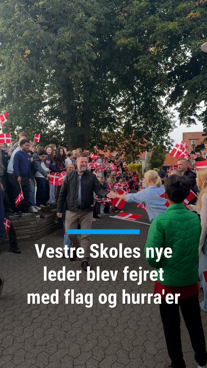 Vestre Skoles nye leder blev fejret  med flag og hurra'er